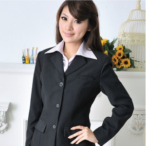 HTY-02A-D 黑色素面女西裝外套