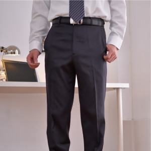 LC-020D-B 黑色條紋男西裝褲（平面）