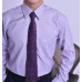 S-59 紫色條紋男襯衫（配色領）（短袖／長袖）