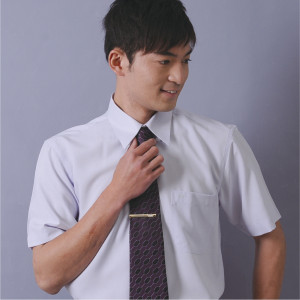 S-03-1 淺紫色短袖男襯衫