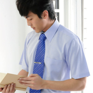 S-04-1 淺藍色短袖男襯衫
