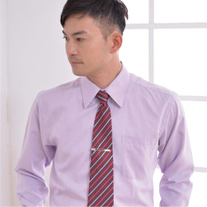 S-13-3 粉紫色長袖男襯衫