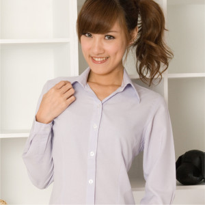 S-03B-3 淺紫色長袖女襯衫